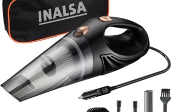 INALSA Car Vacuum Cleaner,Car Cleaning Accessories,5 Mtr Long Corded 2-in-1 Wet & Dry Vacuum,Strong 5KPA Suction Power,HEPA Filtration,Lightweight &Durable Body,Small/Mini Size(Black) CarWorx-Free Bag