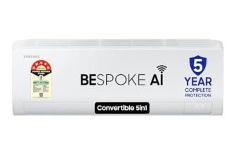 Samsung 1.5 Ton 5 Star AI Inverter Smart Split AC (WiFi, Energy Saving, Voice Control, Powerful Cooling, Copper, Digital Inverter, 4 Way swing, 5 Step Convertible, BESPOKE AI AR50F19D15HNNA)