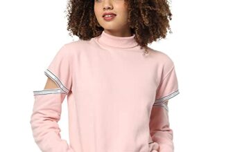 Campus Sutra Women’s Cotton Boat Neck Sweatshirt (CTWIN22_CSW-AW-SS0133_Pink 1_XL)