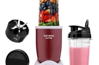 Wonderchef Nutri-blend Activ Mixer Grinder Blender, Smoothie Maker, 500W 22000 RPM 100% Full Copper Motor, 2 Unbreakable Jars, SS Blades, 2 Year Warranty, Recipe book by Chef Sanjeev Kapoor, Red