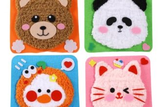 4Pcs Creative Sewing Kit for Kids, Hand Embroidery Kit for Beginners with Cute Animal Designs, Stitching Kit for Children, Fun DIY Craft Activity for Skill Development