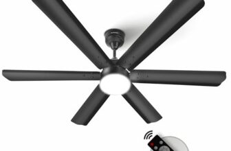 LONGWAY Luminair 1200 mm BLDC Ceiling Fan with Remote Control & LED Light|BEE 5 Star Rated Energy Efficient|Ultra High Speed 6 Blade Anti-Dust Decorative|5 Years Warranty (Smoked Brown, Pack of 1)