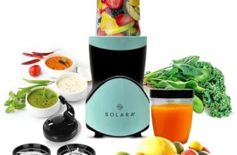 SOLARA BlendEasy Juicer Mixer Grinder for Home Kitchen, 400 Watts, Juicer Machine, Blender for Smoothie and Juices with 2 Stainless steel Blades (Wet & Dry Blades), 2 Jars | Aqua Black