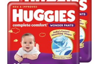 Huggies Complete Comfort Wonder Pants | Pant Style Baby Diapers Medium Size (M), 100 Count | India’s Fastest Absorbing Diaper, Prevents Diaper Rash, Ideal for 7 to 12 Kgs (50 Count, Pack of 2)