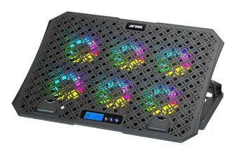 Ant Esports NC210 Gaming Laptop Cooler for 10–15.6 Inch Laptops | Laptop Cooling Pad RGB with 6 Fans | Adjustable Height Stand | Dual USB Ports | High Speed Silent Notebook Cooling Pad