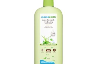 Mamaearth Aloe Refresh Hydrating Body Lotion with Aloe Vera & HA for Soft Soothed Skin 400ml | 48H Moisturization in Summer| 100% Natural Aloe Vera| Lightweight, Non-Sticky Smooth Skin| All Skin Types