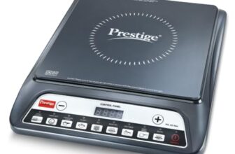 Prestige Pic 20 Neo Induction Cooktop 1600W|Indian Menu Options| Automatic Voltage Regulator| Timer With User Pre-Set, Manual, Black