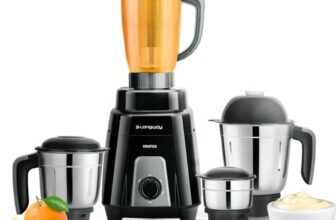 Longway Kratos 1000 Watt Juicer Mixer Grinder with Multipurpose Jars for Grinding, Mixing, Juicing with Stainless Steel Blades | 1 Year Warranty | (Black, 4 Jars)