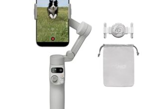 DJI Osmo Mobile 7 Gimbal Stabilizer for iPhone, Android, Built-in Tripod, Ultra-Light, 3-Axis Phone Gimbal,Activetrack 7.0,One-Tap Edit,Phone Charging Vlogging Stabilizer YouTube Video, Gray