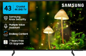 Samsung 108 cm (43 inch) Ultra HD (4K) LED Smart Tizen TV 2025 Edition with 4K Upscaling | HDR 10+ | Voice Assistance Remote Control | PurColor | Slim Look | Samsung Knox Security | 100+ Free Channels | Universal Gestures(UA43UE84AFULXL)