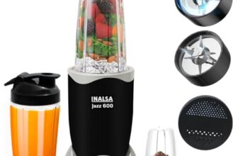 INALSA Mixer Grinder|3 Jar & 600 W Copper Motor| Blenders for Smoothies and Juices| Smoothie Maker Blender|Nutri Blender | 2 Blades |2Yr Warranty,Jazz 600-3 Jar