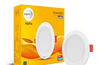 wipro 6W Alpha Downlight for Junction Box | Blue |3 inch Cutout, 22mm Height| Surge Protection Upto 350 VA | High Voltage Protection Upto 4KV | Pack of 1