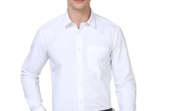 Scott International Shirt for Men | Solid Full Sleeves Wrinkle Free Mens Shirts | Cotton Formal Shirts for Men Regular Fit | Stylish Mens Shirt | Plain Shirt for Man White