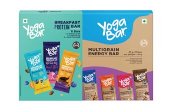 Yogabar Protein Bar Combo, 16 Bars | Multigrain Energy Bar x 10 and Breakfast Protein Bar x 6 | Protein Snack with High Fibre
