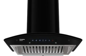 Crompton Intelli Sense 60cm 1417m3/hr Curved Chimney| Baffle Filter Intelligent Autoclean for kitchen| Smart On| Built In Oil Collector| Touch+ Motion Sensor Control| 5 Yrs Motor &1Yr Overall Warranty