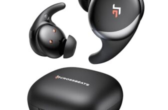 CrossBeats Hertz ANC TWS Ear Buds, Wireless in‑Ear Earphones, Sleep Buds v5.4 Bluetooth 10 mm Drivers Up to 60H Playtime, with AI Noise Cancellation,40 ms Low Latency, & AI ENC Earbuds Buds (Hertz)