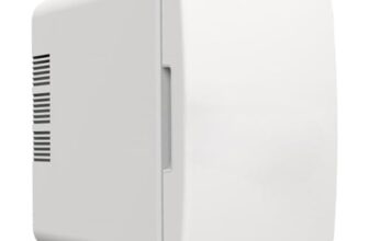 UJEAVETTE Mini Fridge Single Door Multiuse Beverage Refrigerator for Desk Vehicle Dorm White