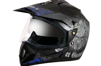 Vega Off Road D/V Gangster Dull Black M.Blue Helmet-M