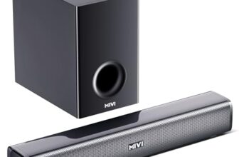 Mivi Fort H120 Soundbar – 120W Home Theatre Sound Bar, 2.1 Channel, 2 in-Built Speakers and 1 External Subwoofer, Multiple EQ & Input Modes, Made in India Sound bar for TV