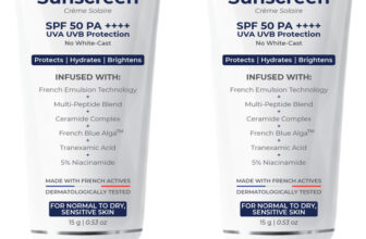 aqueria Sunscreen – SPF 50 PA++++ Brightening & Hydrating French Multi-Active SPF | Niacinamide, Tranexamic Acid(30 g)