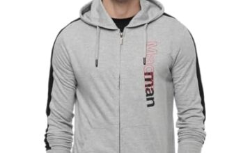 Macroman M-Series Smartz Basics Full Sleeve Sweatshirt Hoodies for Men, Cotton Blend, Grey Melange, Pack of 1