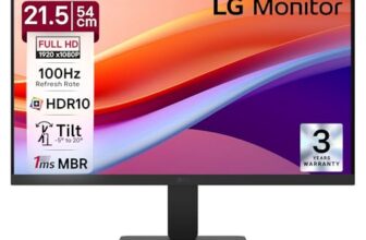 LG 22MR410-B 54.5 cm (21.45 Inch) Full HD (1920×1080) VA PC Monitor with 100Hz, 5ms (GtG), AMD FreeSync, D-Sub, HDMI, Tilt Adjustable Anti-Glare, 3-Side Virtually Borderless Design, sRGB 99% (Black)
