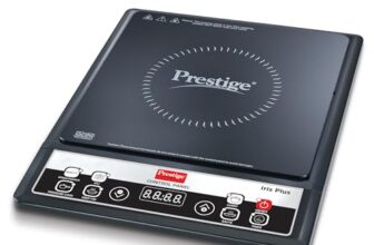 Prestige Iris Plus 1600 Watts Induction Cooktop | 4KV Surge Protection | 6 Preset Indian Menu Options & Timer | Soft Touch Button | Easy to Clean | Portable | 1Y Warranty | Black | BIS Certified