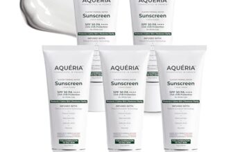 Aqueria Oil Control Brightening Gel Multi-Active French Sunscreen SPF 50 PA++++ | In-Vivo/In-Vitro Tested | 2% Niacinamide & Hyaluronic Acid | Modern UV Filters | Broad Spectrum UVA/UVB & Blue Light Protection | Lightweight, Non-Greasy, No White Cast | Suitable for Daily Use | For Oily, Acne-Prone & Combination Skin | (Pack of 5) 75g