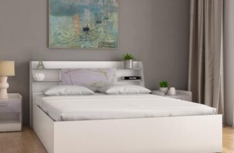 Nilkamal Marbito Engineered Wood Queen Bed with Box Storage| Melamine Finish and 4 Spacious Compartments | for Bedroom | White