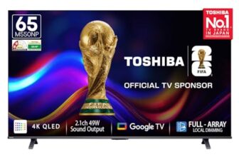 Toshiba 164 cm (65 Inches) 4K Ultra HD Smart QLED Google TV | Dolby Vision Atmos, HDR10+ | 2.1 CH 49W Powerful Speakers with Sub Woofer | VRR 120 Hz & Game Mode | REGZA Engine ZR | 65M550NP (Black)