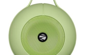 ZEBRONICS Sound POD 30 Portable Bluetooth Speaker, 12 Watts, Upto 8 Hours Playback, Passive Radiator, BTv5.3 | mSD | TWS | Splash Proof, RGB LED, Carry Handle, Deep Bass (Green)