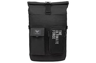 ASUS TUF Gaming VP4700 46.5 cm X 30.0 cm X13.0 cm Backpack (Black), with Roll-Up Design, Reflective Logo, Suitable for up to 46.5 cm Laptop