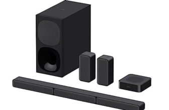 Sony HT-S40R Real 5.1ch Dolby Audio Soundbar for TV with Subwoofer & Wireless Rear Speakers, 5.1ch Home Theatre System (600W, Bluetooth & USB Connectivity, HDMI & Optical Connectivity, Sound Mode)