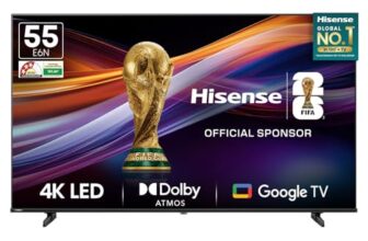 Hisense 139 cm (55 inches) E6N Series 4K Ultra HD Smart LED Google TV 55E6N (Black)