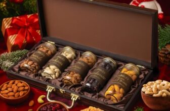 Purevida Premium Dry Fruits Gift Box | 750g Assorted Nuts & Berries | Cashews, Almonds, Raisins, Cranberries & Kesar Malai Almond Daggers | Christmas & New Year Festive Gift Hamper