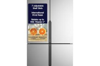 Electrolux 564L Inverter French Door 4 Door Side by Side Frost Free Refrigerator, Bottom Mount Freezer, GreenZone Technology, EvenTemp, UltimateTaste 700, EQE5600B-S, Brush Neutral Steel