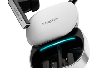 TRIGGR Zion 1 with 4-Mic ENC, Dual Pairing, 40H Battery, Precision Slide Design, v6.0 Bluetooth(Titanium Grey, True Wireless)