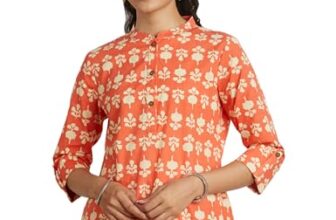 Amazon Brand – Myx Women’s Cotton Regular Kurti (PAG 1 A/1_Kappa PHOOL (Peach)
