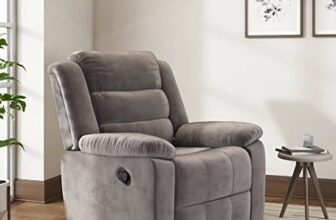 Nilkamal Sierra Velvet Fabric Manual Recliner | 1 Seater Sofa | Single Sofa Recliner | 1 Seater Chair Sofa | 1 Year Warranty | Brown