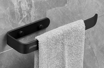 Plantex Space Aluminium Napkin Holder for Wash Basin/Towel Hanger for Bathroom/Napkin Holder in Kitchen/Bathroom Accessories (Black – Powder Coated)