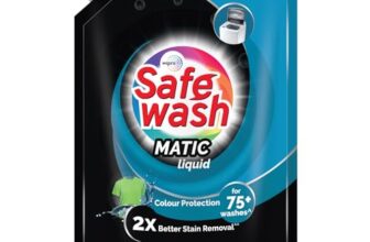 Safewash Top Load Matic Premium Liquid Detergent 2L Refill Pouch with Colour-Protect Technology | 2x Stain Removal | For All Types of Fabrics