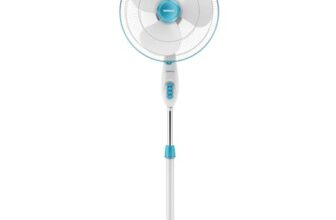 Havells Gatik Pro 400mm Pedestal Fan| 120 Ribs Guard for Safety| Smooth Oscillation| Heavy Base| ISI Marked | 2 Year Warranty | Blue