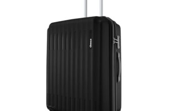 Safari Medium Genius Alley 66cm Size Check-in Trolley Bag Hard Case Polypropylene, 4 Spinner Wheels, 360 Degree Wheeling Luggage, Travel Bag, Suitcase for Travel, Trolley Bags for Travel, Black