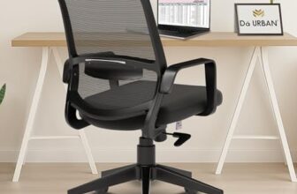 Da URBAN® Dysen Office Chair, Mid Back Mesh Ergonomic Home Office Desk Chair with 1 Year Warranty,Tilt Lock Mechanism (Black)