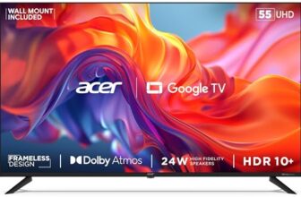 acer 139 cm (55 inches) G Series 4K Ultra HD Smart LED Google TV AR55GT2851UDFL (Black)