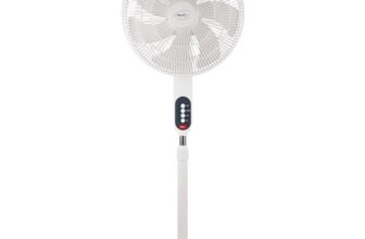 Pigeon Electric Fan Controller Fantastic Pedestal Fan For Home and Office | High Speed Airflow | 7 Blades | 3 Speed Modes | White