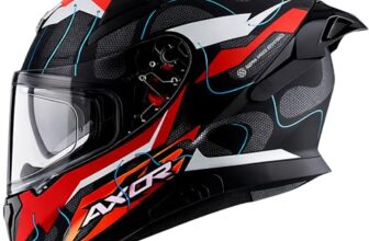 Axor Apex Dynamo ISI ECE and DOT Certified Full Face Motorbike Helmet for Men and Women -Dull Black Red-M