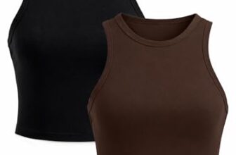 Toochki Tops for Women Crop Top for Women’s Tank Activewear Tee Sports Casual Work Out Wear Round Neck Cotton Camisole Pack of 2