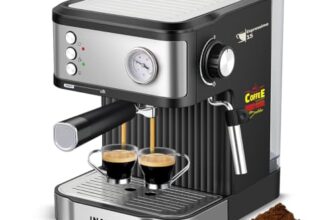 INALSA Espresso Coffee Machine for Home, Office|15 Bar Pressure|NTC Visible temperature Control Technology With Milk Frother|Double Shot System|3in1- Espresso, Cappuccino & Latte (Espressimo 15)