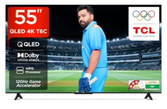 TCL 139 cm (55 inches) 4K UHD Smart QLED Google TV 55T6C